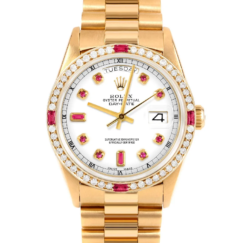 Rolex Day-Date 36mm | 18238-WHT-RBY-AM-4RBY-PRS